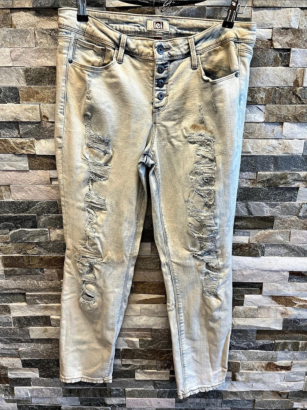 GUESS Distressed Skinny Jeans in Blue